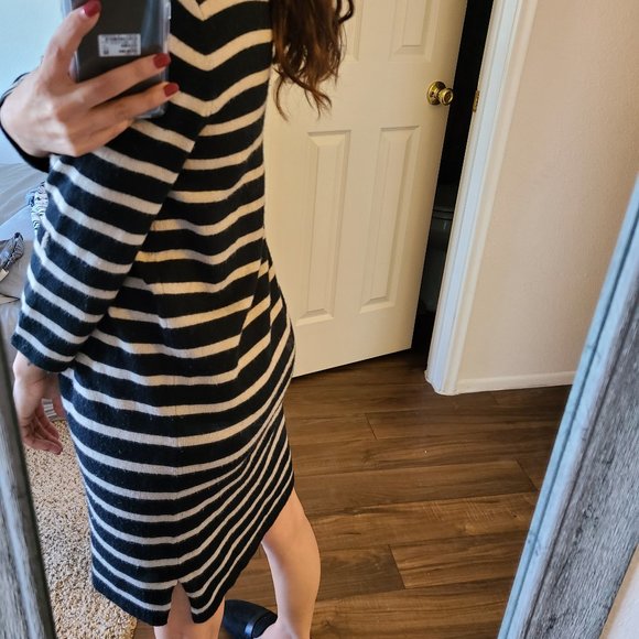 Sweater dress stripped knit t shirt dress … - Picture 4 of 6